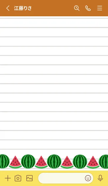 [LINE着せ替え] スイカのノートの着せかえ/テラコッタの画像2