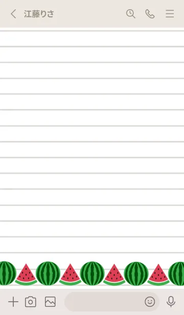[LINE着せ替え] スイカのノートの着せかえ/クリームピンクの画像2