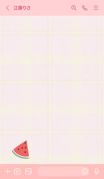 [LINE着せ替え] チェック柄 スイカ16の画像2