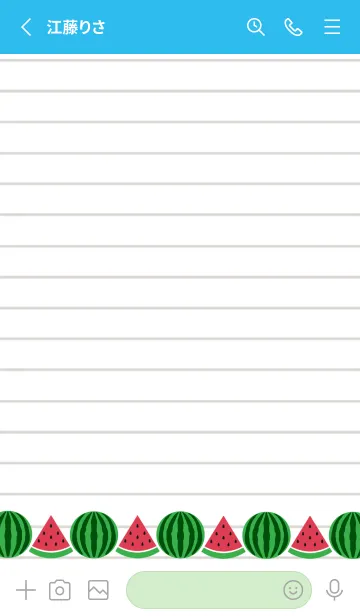 [LINE着せ替え] スイカのノートの着せかえ/ブルー/グリーンの画像2