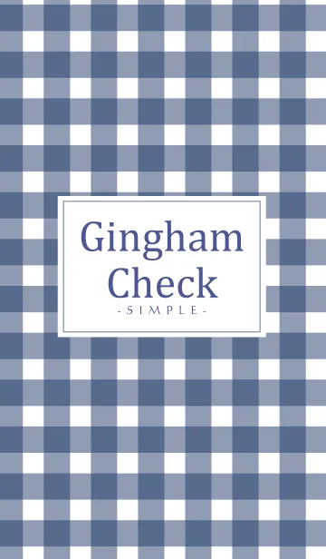 [LINE着せ替え] Gingham Check Navy - SIMPLE 16の画像1