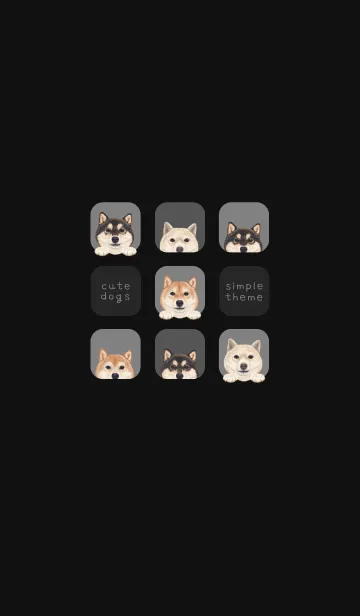 [LINE着せ替え] DOGS - 柴犬 - ブラック/グレーの画像1