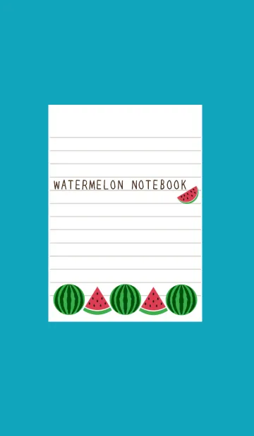 [LINE着せ替え] スイカのノートの着せかえ/ビリジアンの画像1