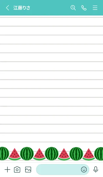 [LINE着せ替え] スイカのノートの着せかえ/ビリジアンの画像2