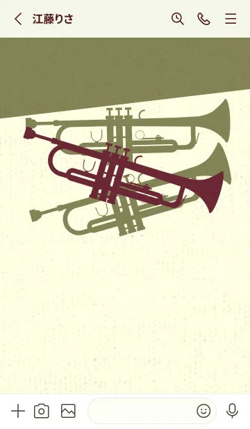 [LINE着せ替え] Trumpet CLR バーガンディーの画像2