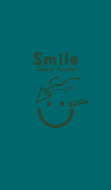 [LINE着せ替え] スマイル＆ハッピー ティールグリーンの画像1