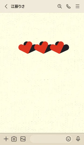 [LINE着せ替え] 3つのハート型の着せかえ スカーレッドの画像2