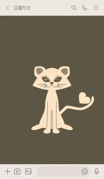 [LINE着せ替え] 猫のオッドとハート タウニーオリーブの画像2
