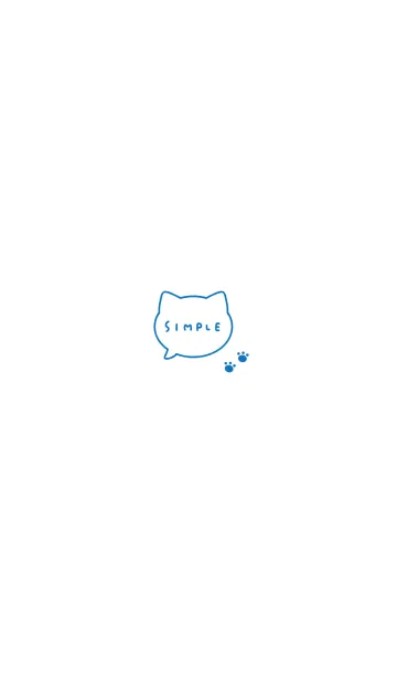 [LINE着せ替え] ねこシンプル。 ブルーホワイトの画像1