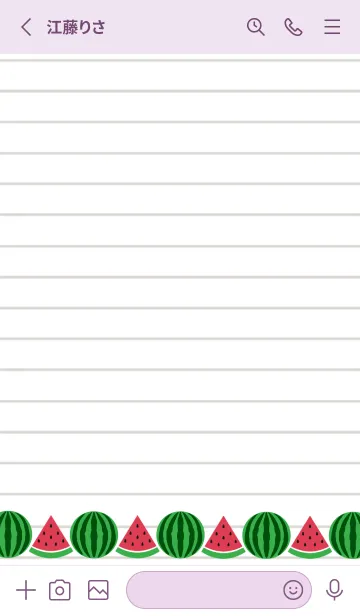 [LINE着せ替え] スイカのノートの着せかえ/ライトパープルの画像2