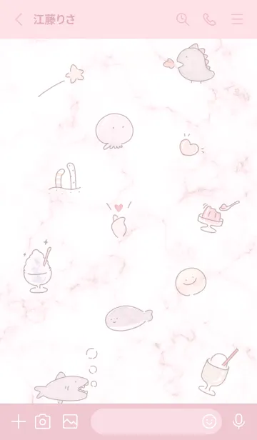 [LINE着せ替え] ゆるい仲間達♡pink10_1の画像2