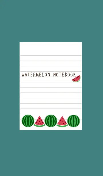 [LINE着せ替え] スイカのノート/ディープグリーンの画像1