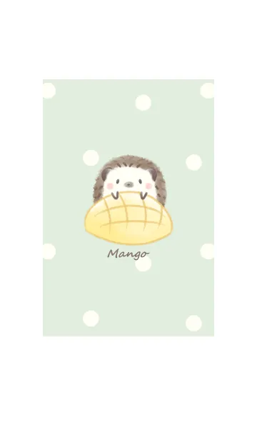 [LINE着せ替え] ハリネズミとマンゴー -グリーン- ドットの画像1