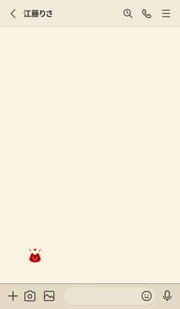 [LINE着せ替え] 小さな猫(ベージュ&レッド04)の画像2