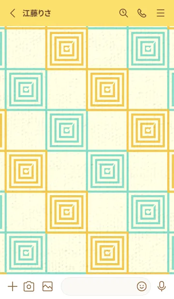 [LINE着せ替え] 和音 市松模様 音符  支子色の画像2