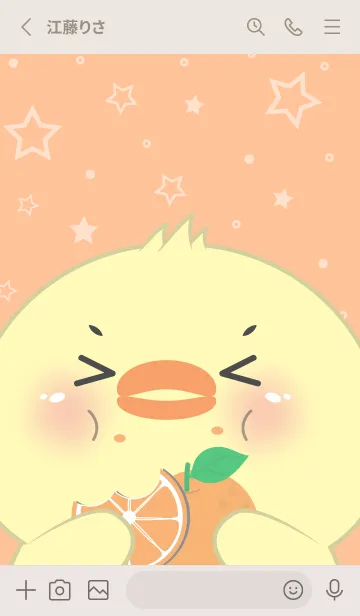 [LINE着せ替え] Chick Love Orange Theme (JP)の画像2