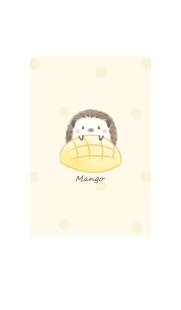 ハリネズミとマンゴー -イエロー- ドットの着せ替えメイン画像