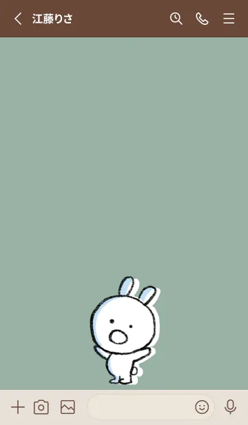 [LINE着せ替え] カーキ : まるうさ2の画像2