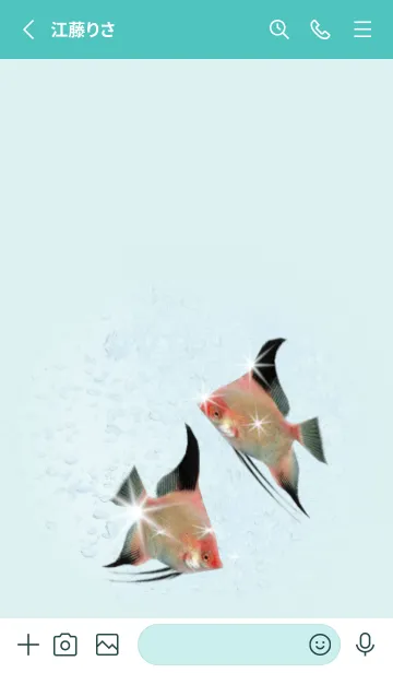 [LINE着せ替え] Freshwater Angelfish 'orange and black'の画像2