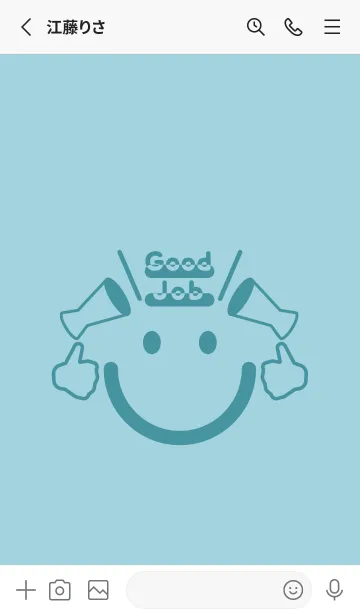 [LINE着せ替え] スマイル＆グッジョブ スプレーグリーンの画像2