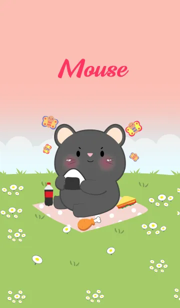 Black Mouse Love Picnic Theme (JP)の着せ替えメイン画像
