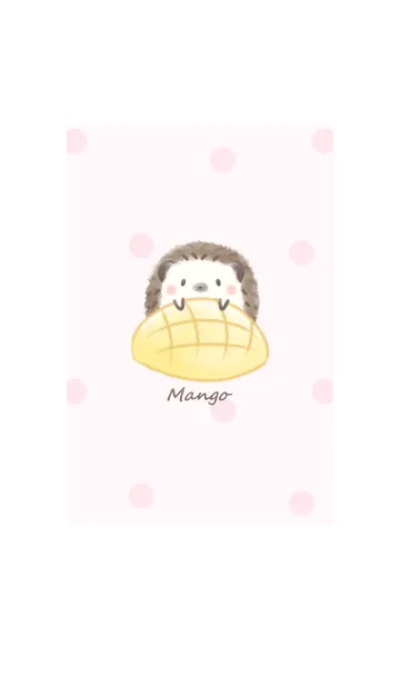 [LINE着せ替え] ハリネズミとマンゴー -ピンク- ドットの画像1