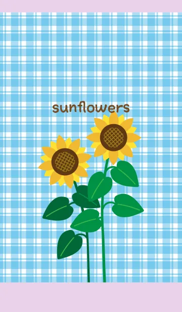 [LINE着せ替え] かわいいひまわり 薄い紫の画像1