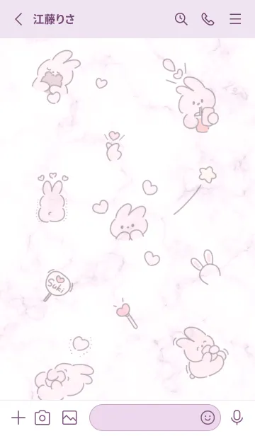 [LINE着せ替え] うさぎの推し活♡pinkpurple11_1の画像2