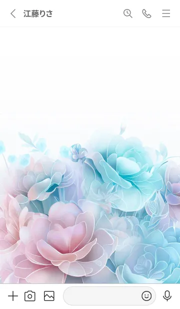 [LINE着せ替え] Beautiful Flower-PINK&BLUEの画像2