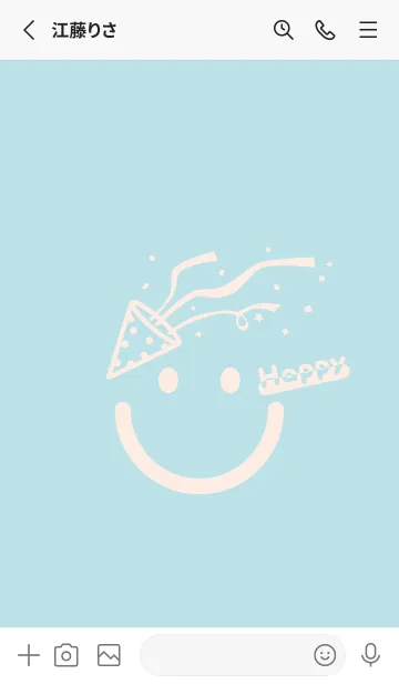 [LINE着せ替え] スマイル＆ハッピー 水色の画像2