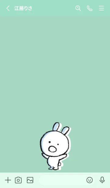 [LINE着せ替え] ミントグリーン : まるうさ2の画像2