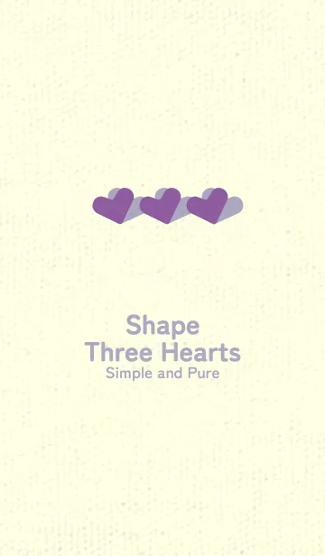 [LINE着せ替え] 3つのハート型の着せかえ モーブの画像1