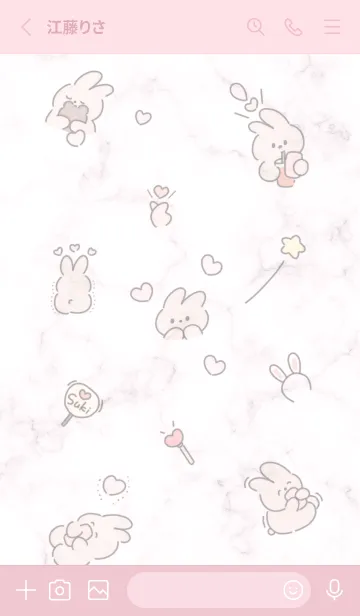 [LINE着せ替え] うさぎの推し活♡pink10_1の画像2