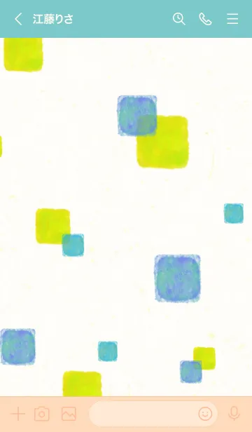 [LINE着せ替え] 水彩 四角 3色の画像2