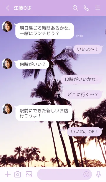 [LINE着せ替え] Palm trees and sunset 66の画像3