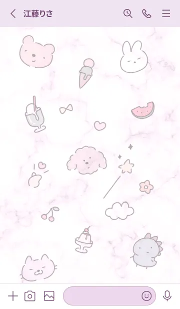 [LINE着せ替え] ゆるかわ♡pinkpurple11_1の画像2