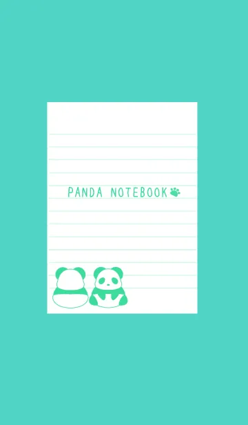 [LINE着せ替え] カラーパンダノート/エメラルドグリーンの画像1