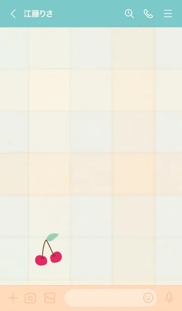 [LINE着せ替え] チェック柄 さくらんぼ29の画像2