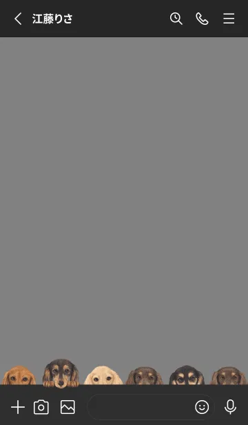 [LINE着せ替え] DOGS-ダックスフンド L-ブラック/グレーの画像2