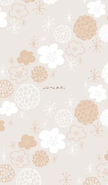 [LINE着せ替え] 白とベージュのお花 キラキラ10の画像1