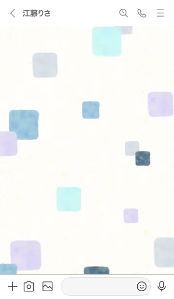 [LINE着せ替え] 水彩 四角 ブルー3の画像2