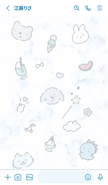 [LINE着せ替え] ゆるかわ♡blue15_1の画像2