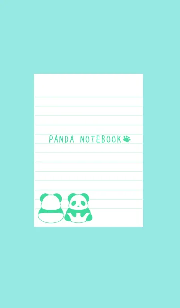 [LINE着せ替え] カラーパンダノート/ブルーグリーンの画像1