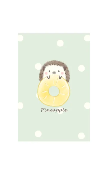 [LINE着せ替え] ハリネズミとパイン -グリーン- ドットの画像1