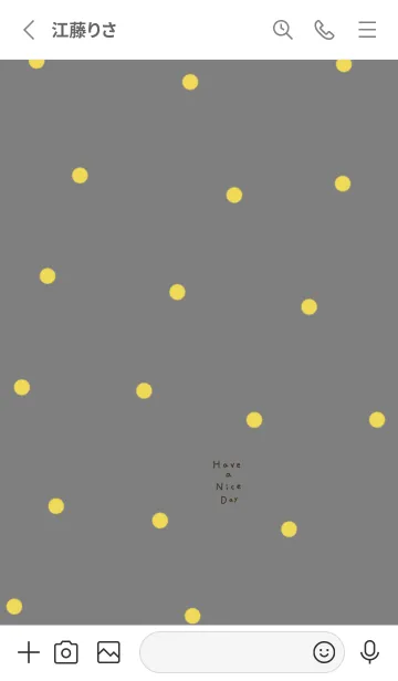 [LINE着せ替え] 水玉。グレーと黄色。の画像2