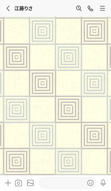 [LINE着せ替え] 和音 市松模様 音符  Pale Mist Whiteの画像2