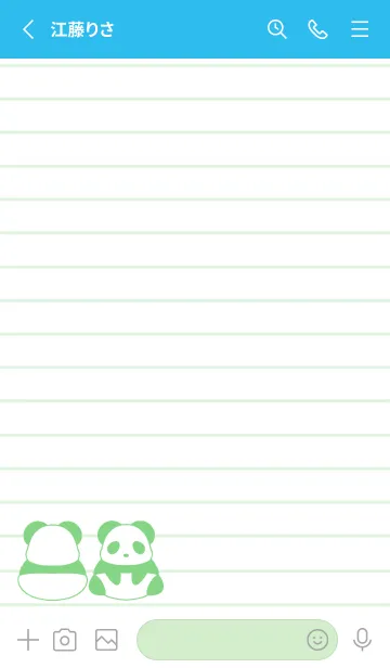 [LINE着せ替え] カラーパンダノート/ブルー/グリーンの画像2