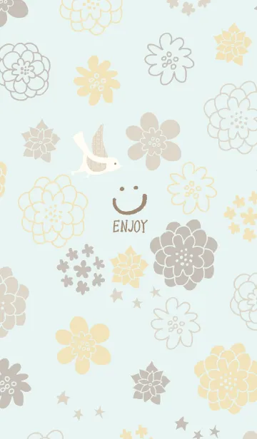 [LINE着せ替え] 小鳥と花10の画像1