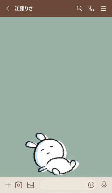 [LINE着せ替え] カーキ : まるうさ3の画像2