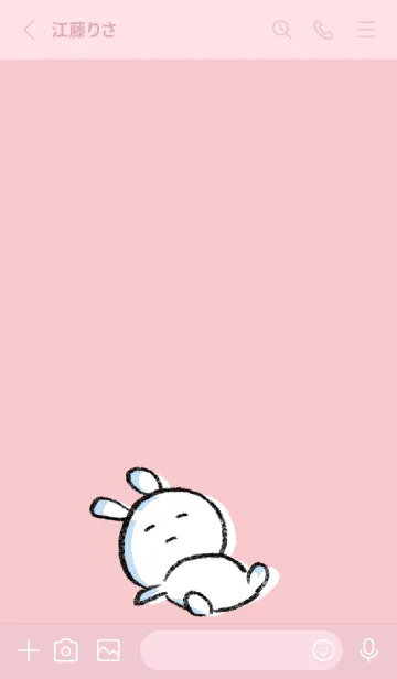 [LINE着せ替え] ピンク : まるうさ3の画像2